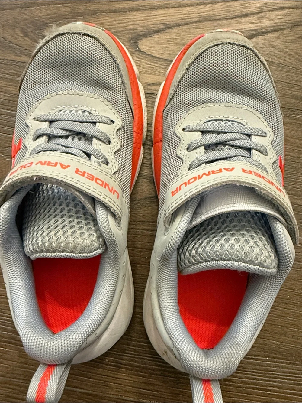 Under Armour Kids Gray and Orange Slip-On Athletic Sneakers